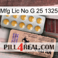 Mfg Lic No G 25 1325 41